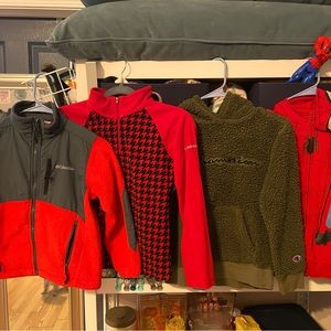 Boys Fleece Bundle of 4 (size 8)- Columbia Denali Jacket is the thickest one